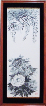 「　藤と牡丹」　植木克彦