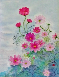 「秋桜」 F8 近内文子 「秋桜」 F8 近内文子