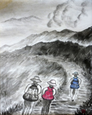 ＃３５　「峰」　詩：田野井孝夫　絵：須永文江