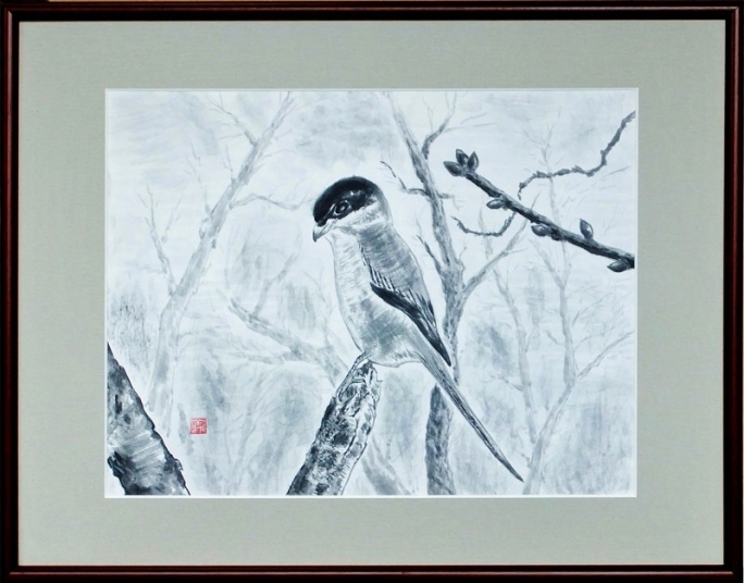 「木立のモズ」　齋藤義保