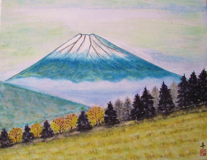 「山」　　詩：吉田道男　絵：八木千代子