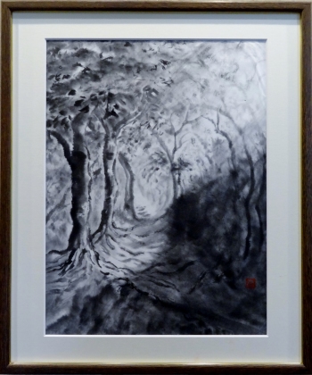 「木もれ陽の道」　F8　近内文子