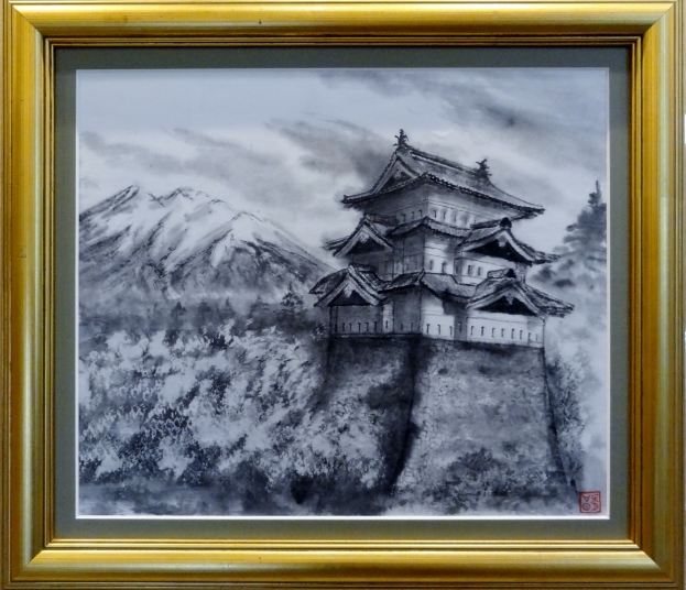 「弘前城春Ⅱ」　F8　石坂和明