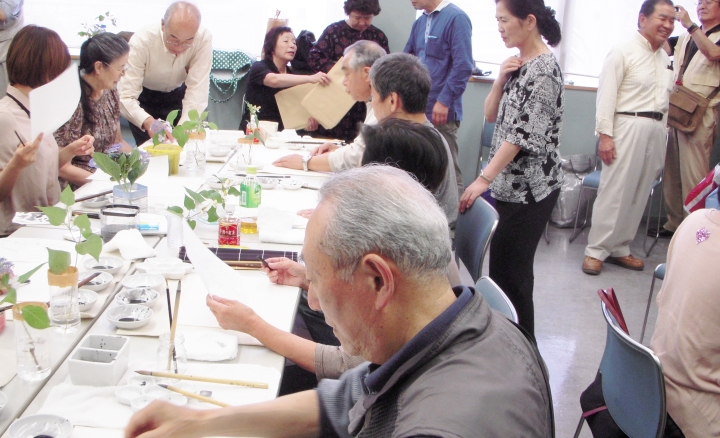 水墨画体験講習会　講師　戸田みどり先生